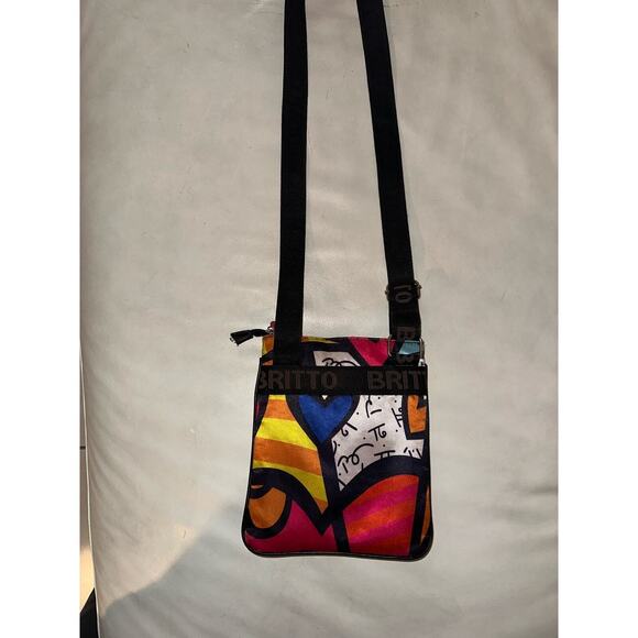 Romero‎ Britto Crossbody Bag Colorful Pop Art Designer Purse - Picture 3 of 8